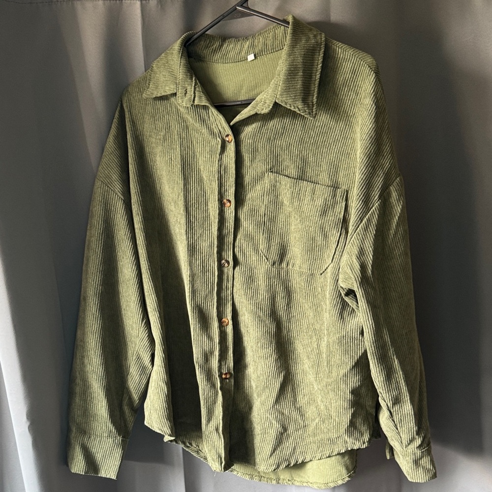 Olive Green Corduroy Women’s Shacket